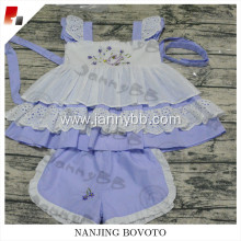 Wholesale kids lavender embroidered dress